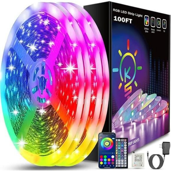 100ft LED Strip Lights Color Changing Music Sync App Control Lights for Bedroom - Picture 8 of 8